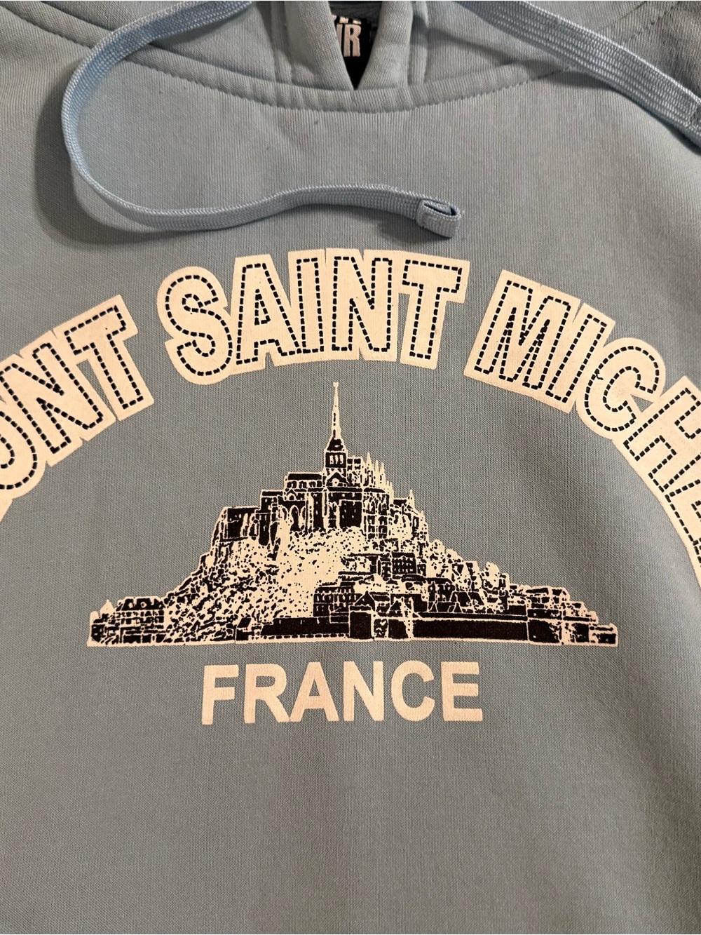 Mont Saint Michel France Blue Graphic Hoodie